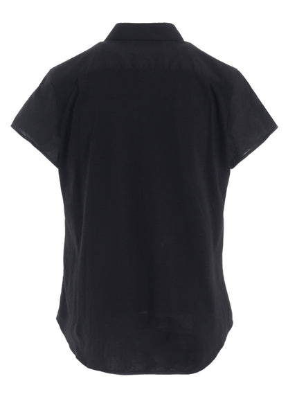 COTTON LAWN DOUBLE LAYERED FRONT HEM BLOUSE