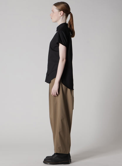 COTTON LAWN DOUBLE LAYERED FRONT HEM BLOUSE