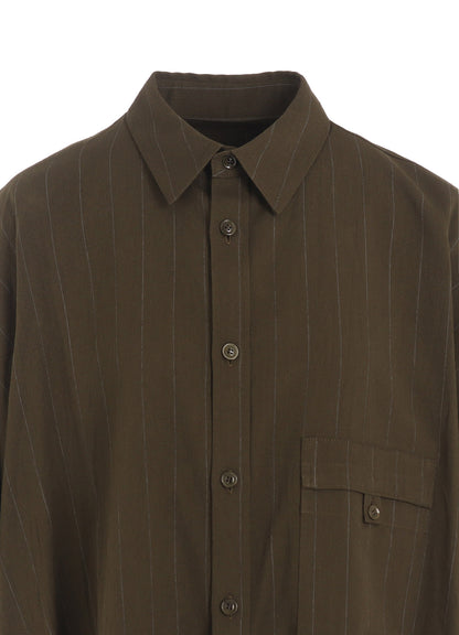 W/RY STRIPE ROLLED SLEEVE BLOUSE