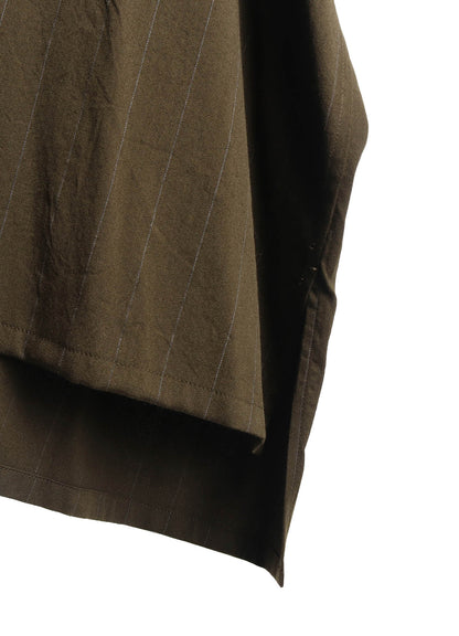 W/RY STRIPE ROLLED SLEEVE BLOUSE