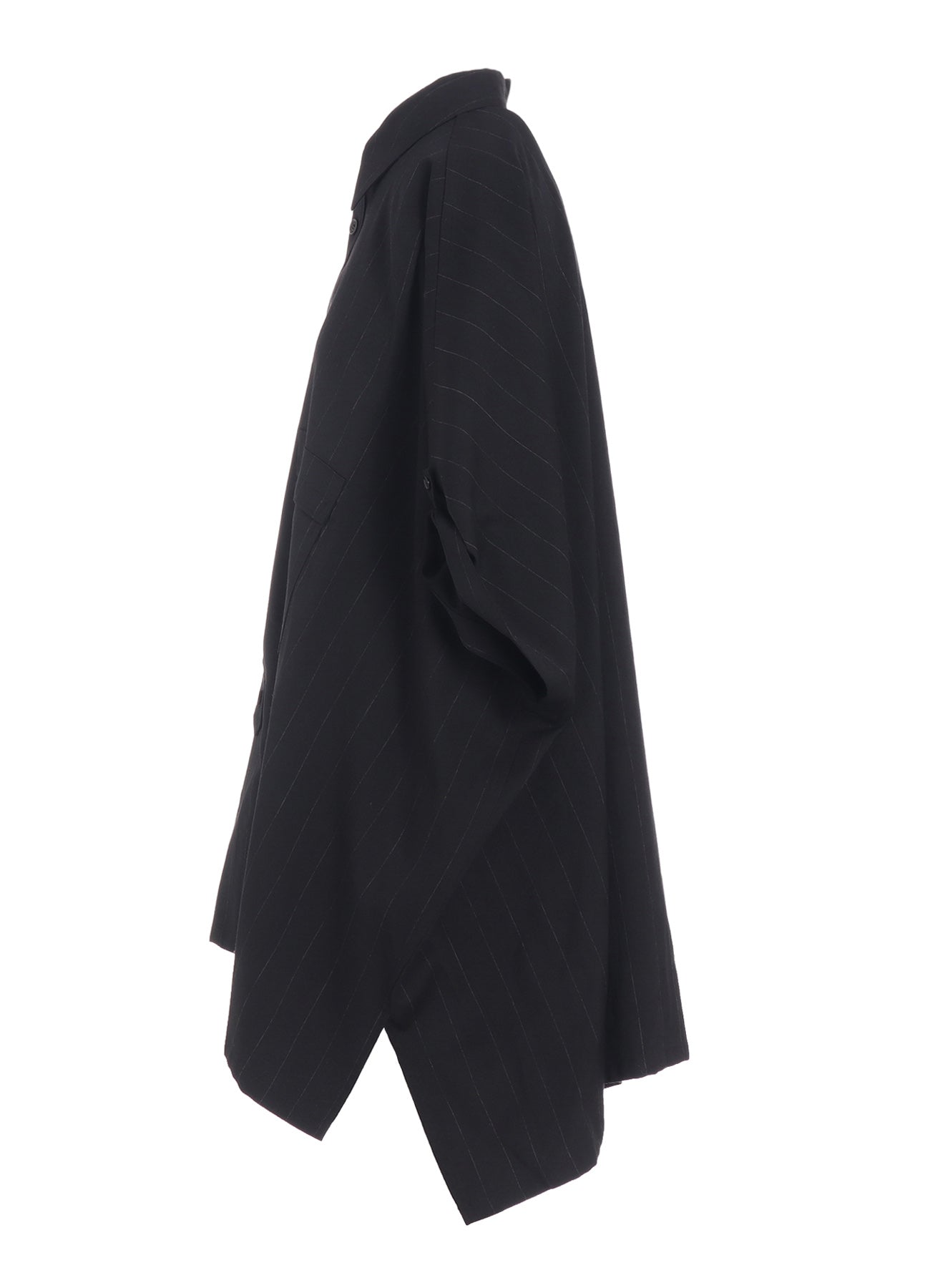 W/RY STRIPE ROLLED SLEEVE BLOUSE