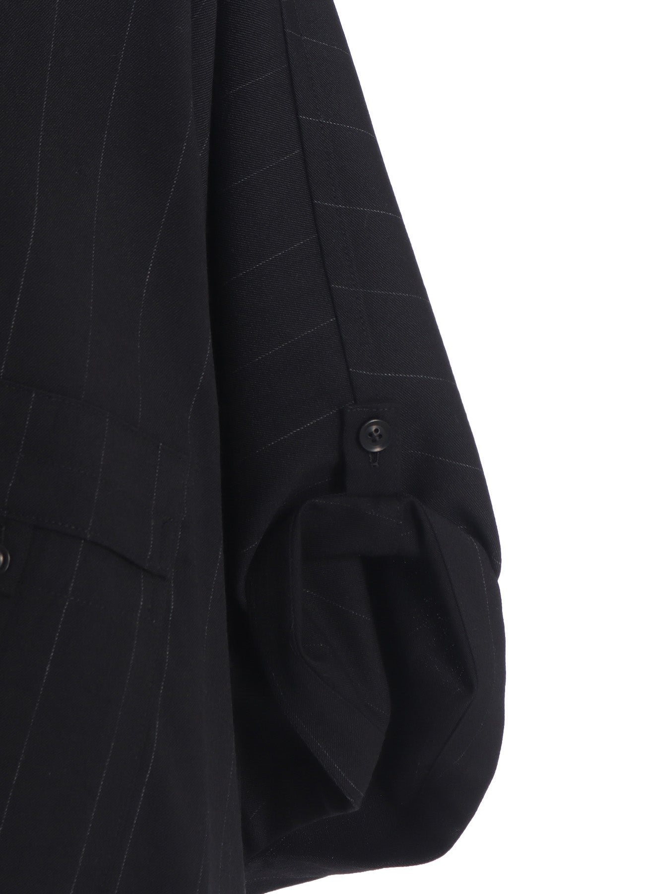 W/RY STRIPE ROLLED SLEEVE BLOUSE