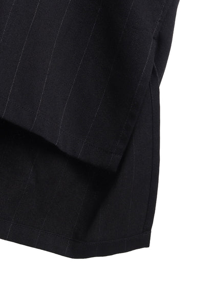 W/RY STRIPE ROLLED SLEEVE BLOUSE