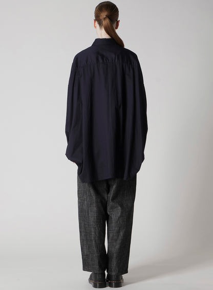 [Y's BORN PRODUCT] THIN COTTON TWILL DOUBLE FRONT BIG BLOUSE