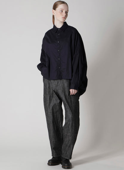 [Y's BORN PRODUCT] THIN COTTON TWILL DOUBLE FRONT BIG BLOUSE