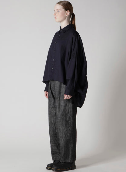[Y's BORN PRODUCT] THIN COTTON TWILL DOUBLE FRONT BIG BLOUSE