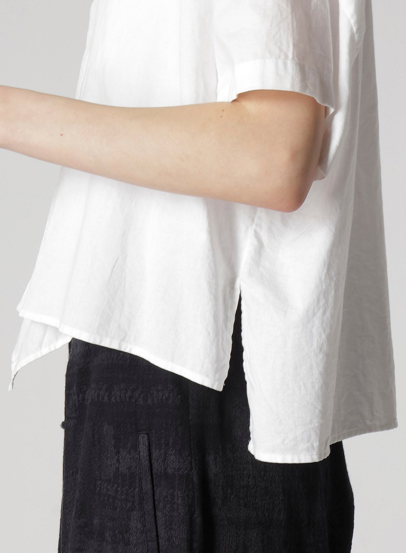 Y's BORN PRODUCT] THIN COTTON TWILL HALF SLEEVE BOX SHIRT
