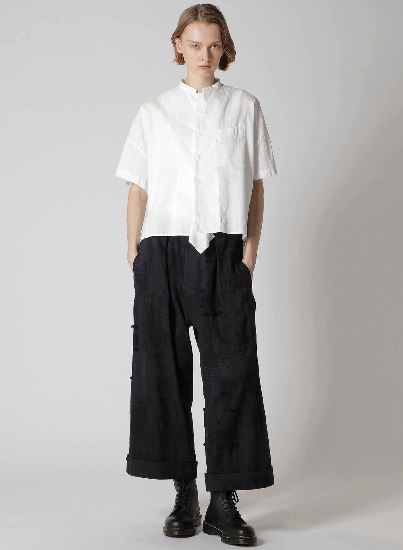 ワイズ ヨウジヤマモト 22SS コットンツイルハーフスリーブボックスシャツ ワイズ ヨウジヤマモト 22SS コットンツイルハーフスリーブ