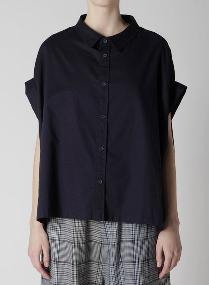 [Y's BORN PRODUCT] THIN COTTON TWILL SHORT SLEEVE BLOUSE