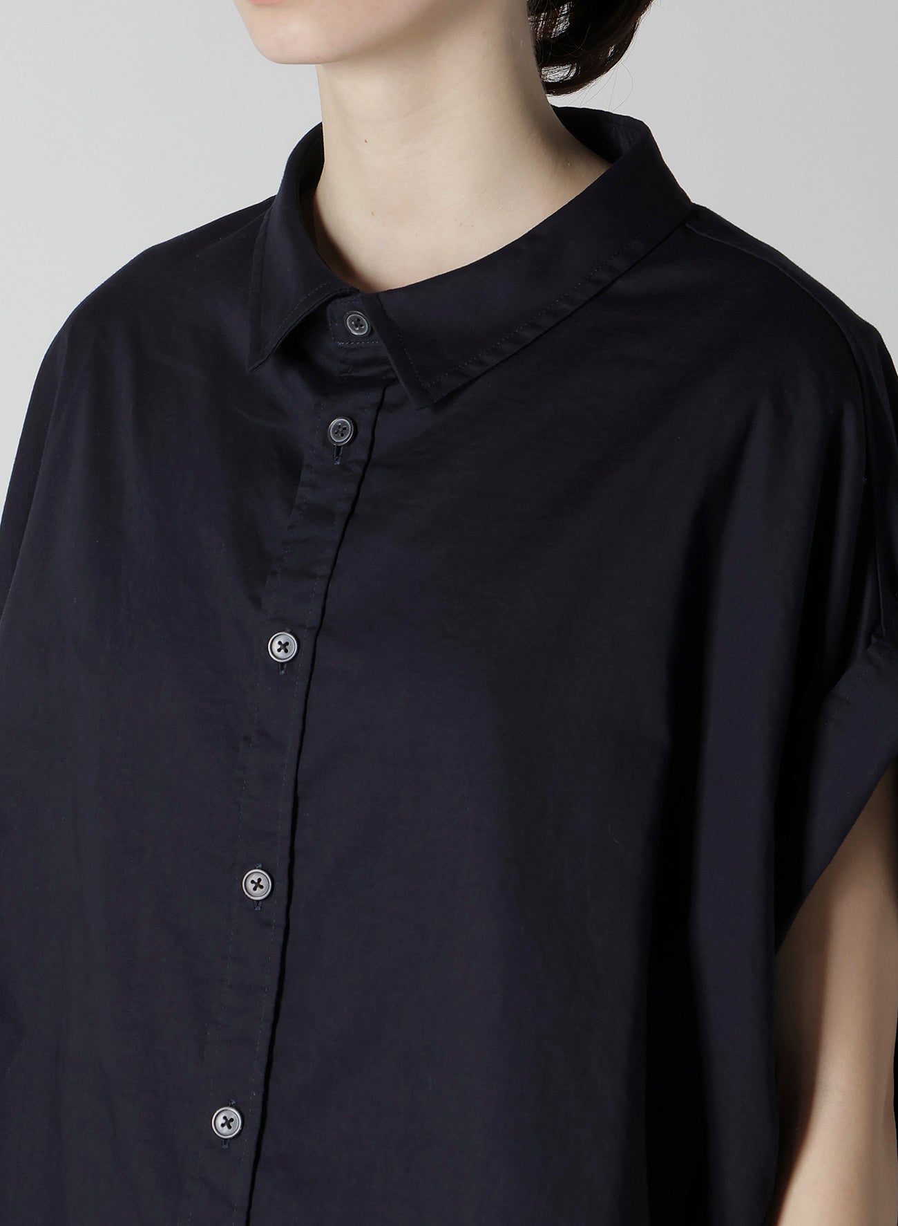[Y's BORN PRODUCT] THIN COTTON TWILL SHORT SLEEVE BLOUSE