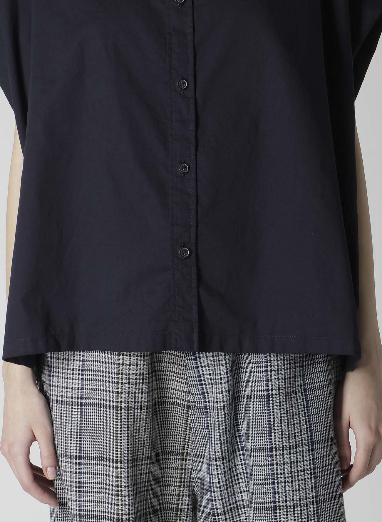 [Y's BORN PRODUCT] THIN COTTON TWILL SHORT SLEEVE BLOUSE
