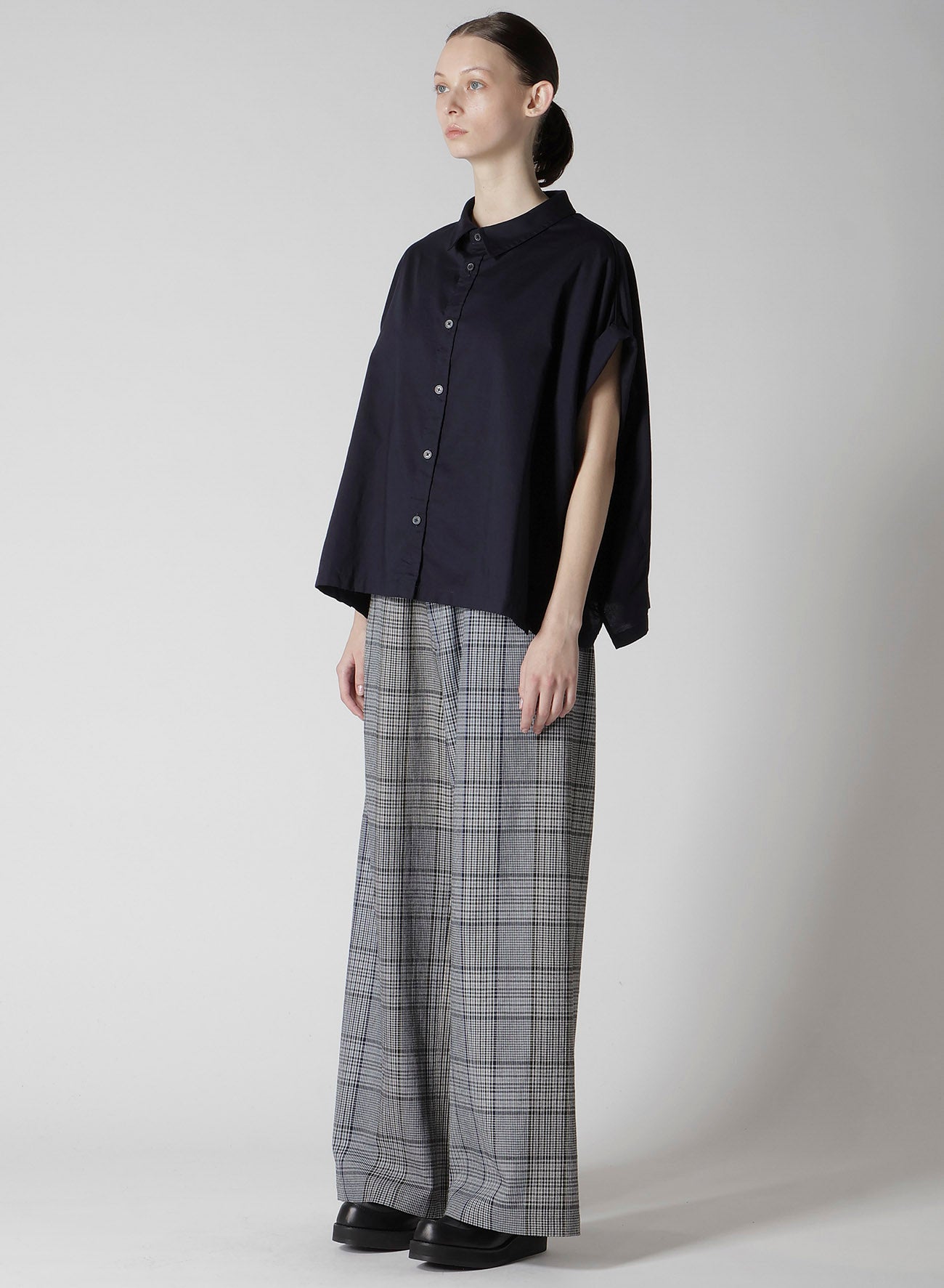[Y's BORN PRODUCT] THIN COTTON TWILL SHORT SLEEVE BLOUSE