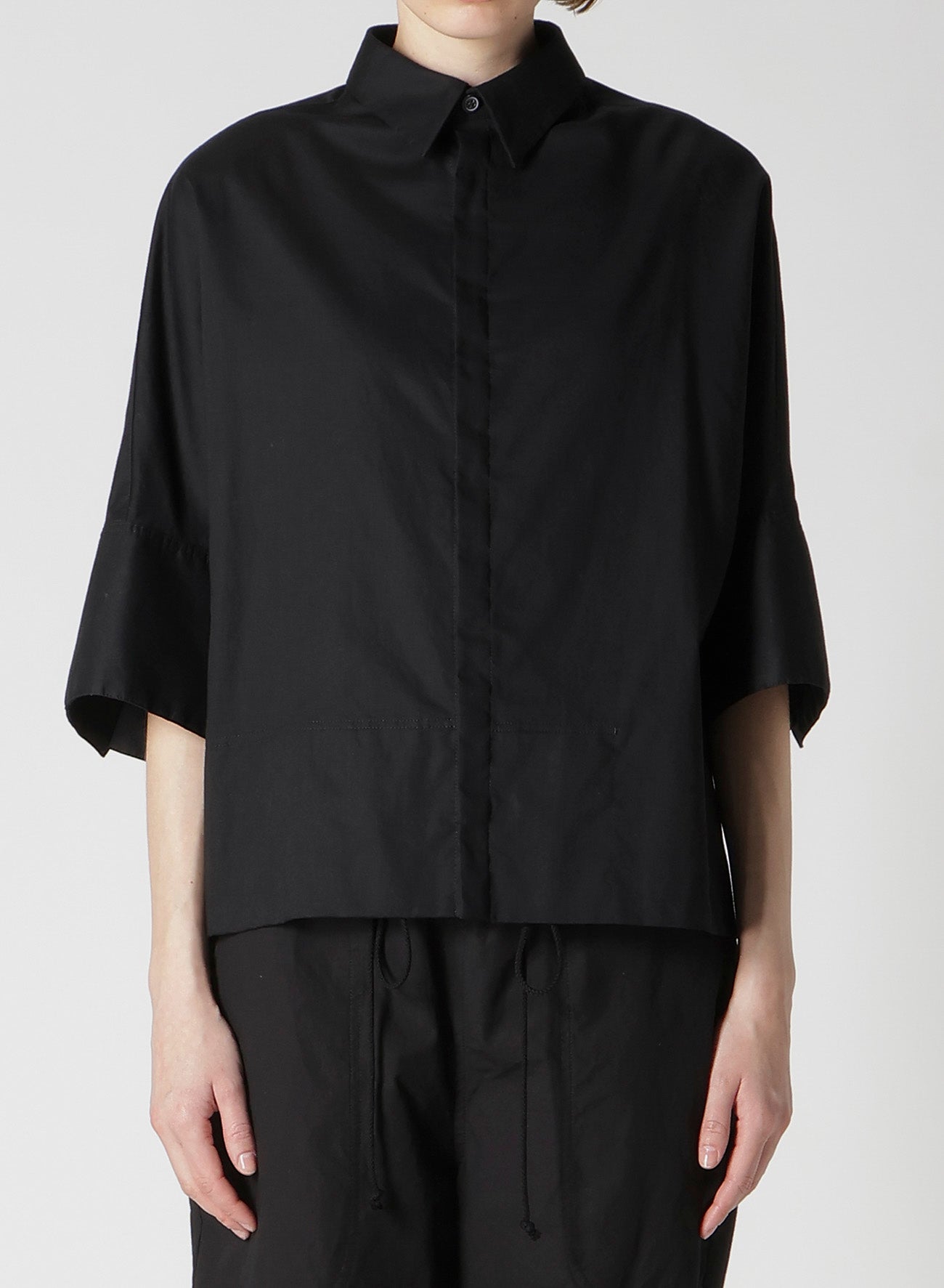 popo88様lautashi Jacquard knit shirts White organic poplin zip shirt with hidden logo | Marni