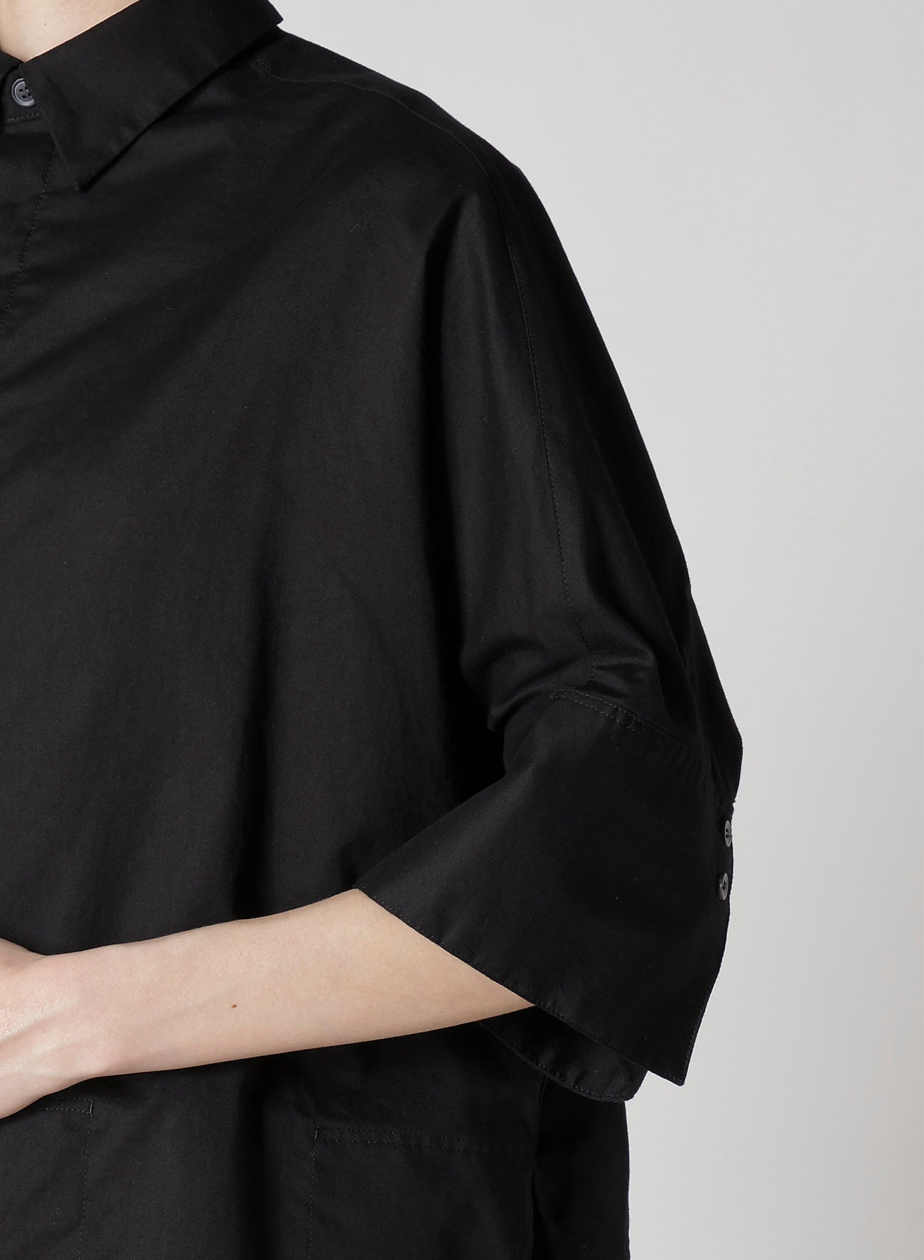 [Y's BORN PRODUCT] THIN COTTON TWILL WIDE CUFFS SHIRT