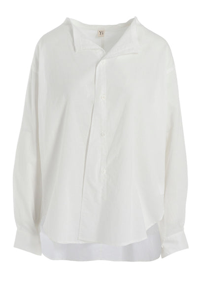 [Y's BORN PRODUCT] THIN COTTON TWILL FRINGE COLLAR BLOUSE