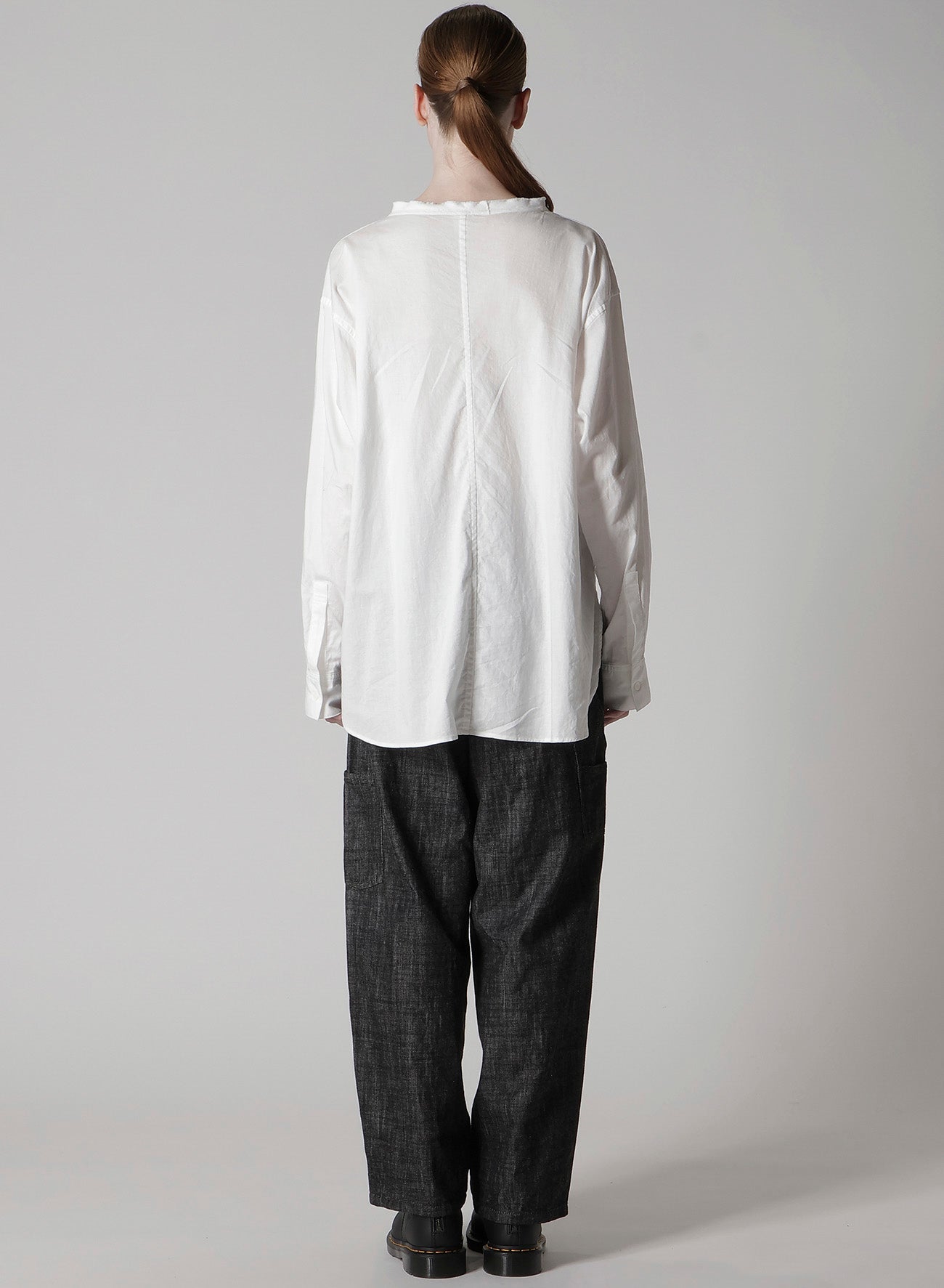 トップス 066042 Y's BORN PRODUCT THIN COTTON Y's BORN PRODUCT] THIN COTTON TWILL FRINGE COLLAR BLOUSE – THE