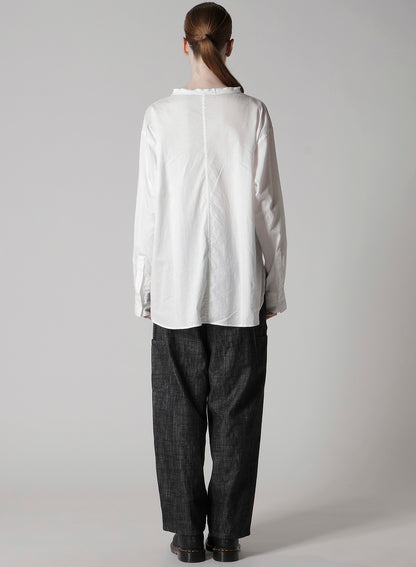 [Y's BORN PRODUCT] THIN COTTON TWILL FRINGE COLLAR BLOUSE