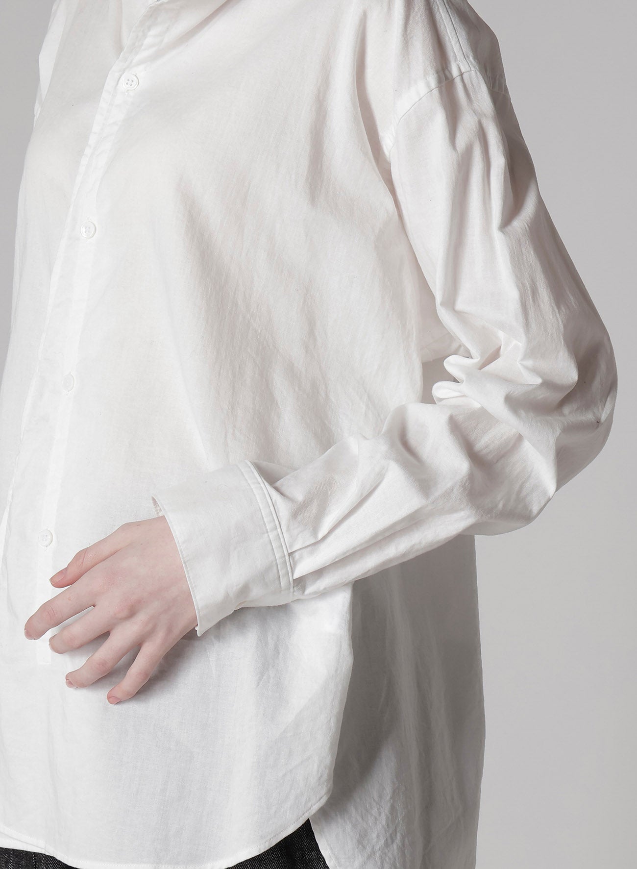 Y's BORN PRODUCT] THIN COTTON TWILL FRINGE COLLAR BLOUSE – THE