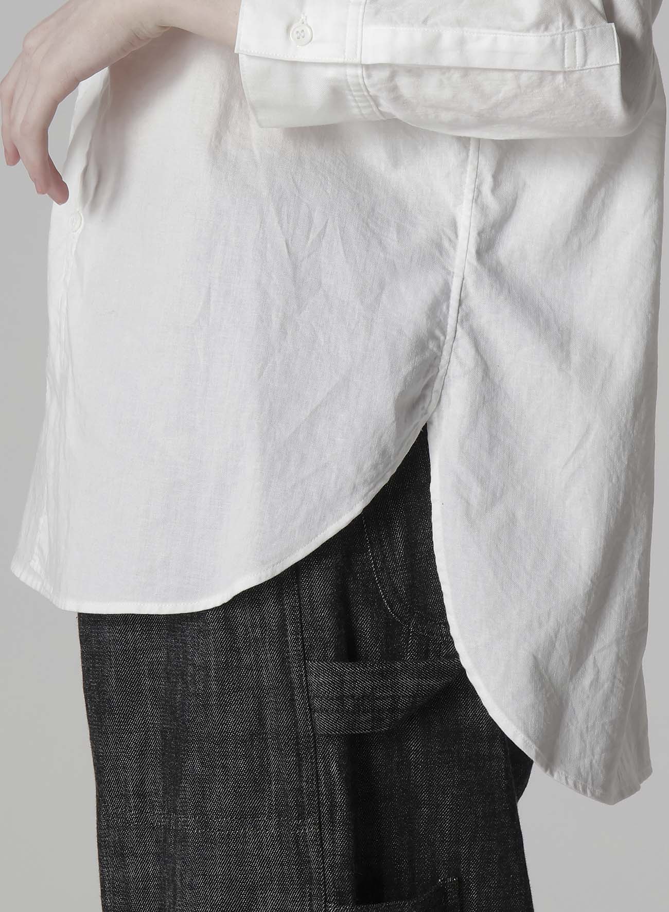 [Y's BORN PRODUCT] THIN COTTON TWILL FRINGE COLLAR BLOUSE