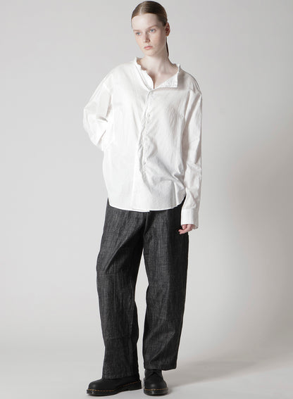 [Y's BORN PRODUCT] THIN COTTON TWILL FRINGE COLLAR BLOUSE
