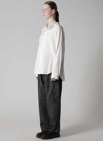 [Y's BORN PRODUCT] THIN COTTON TWILL FRINGE COLLAR BLOUSE
