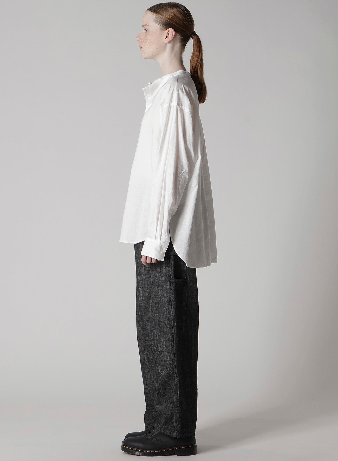 Y's BORN PRODUCT] THIN COTTON TWILL FRINGE COLLAR BLOUSE – THE