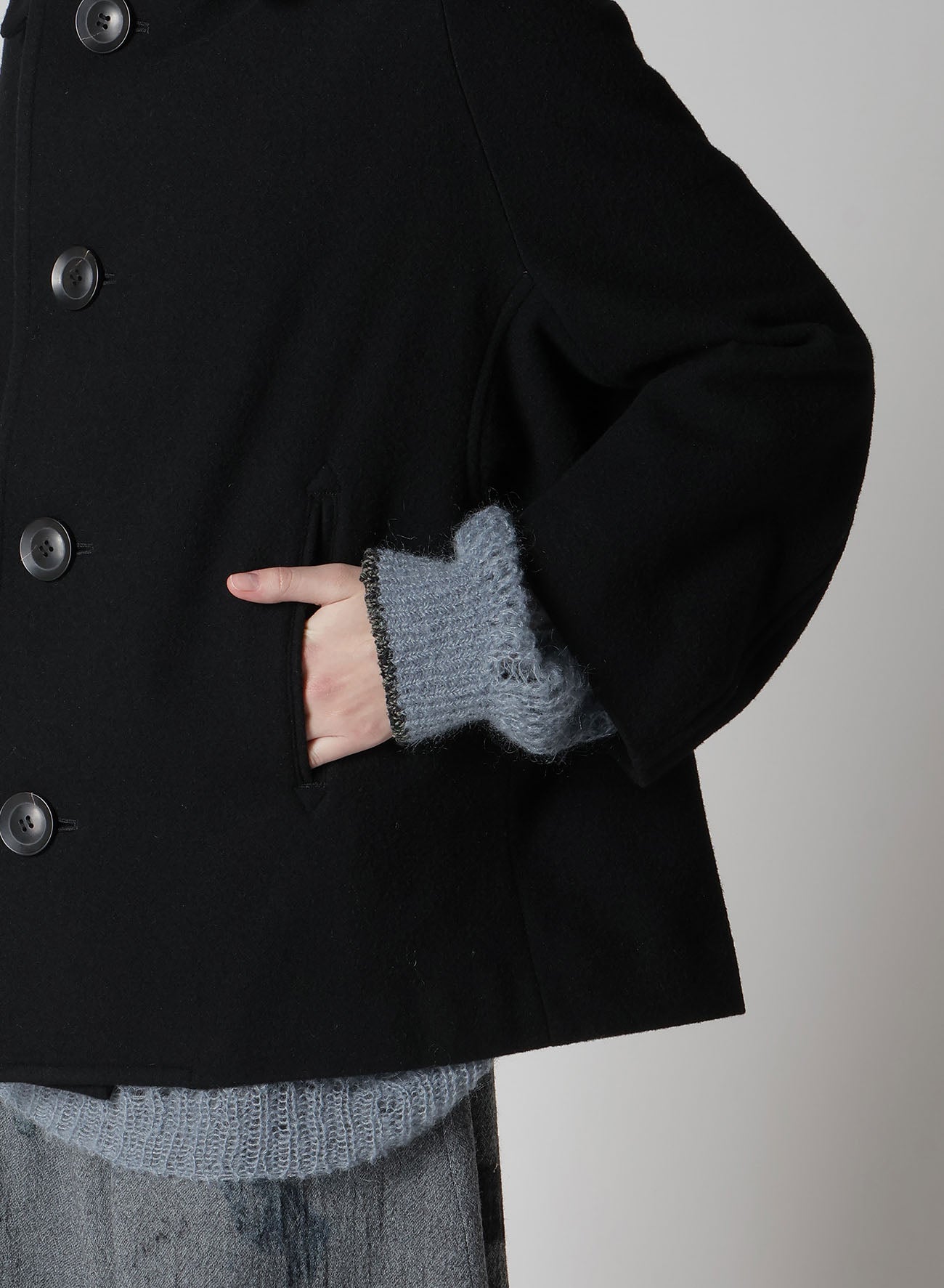 AIRY MOSSER IRREGULAR SLEEVE SHORT COAT – THE SHOP YOHJI YAMAMOTO