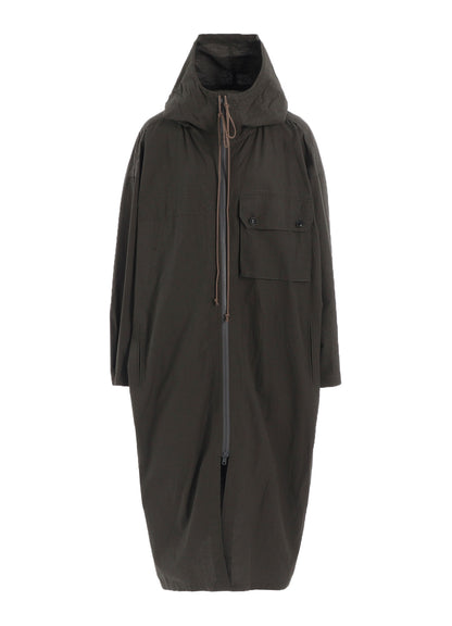 COTTON/LINEN BROADCLOTH HOODIE COAT D