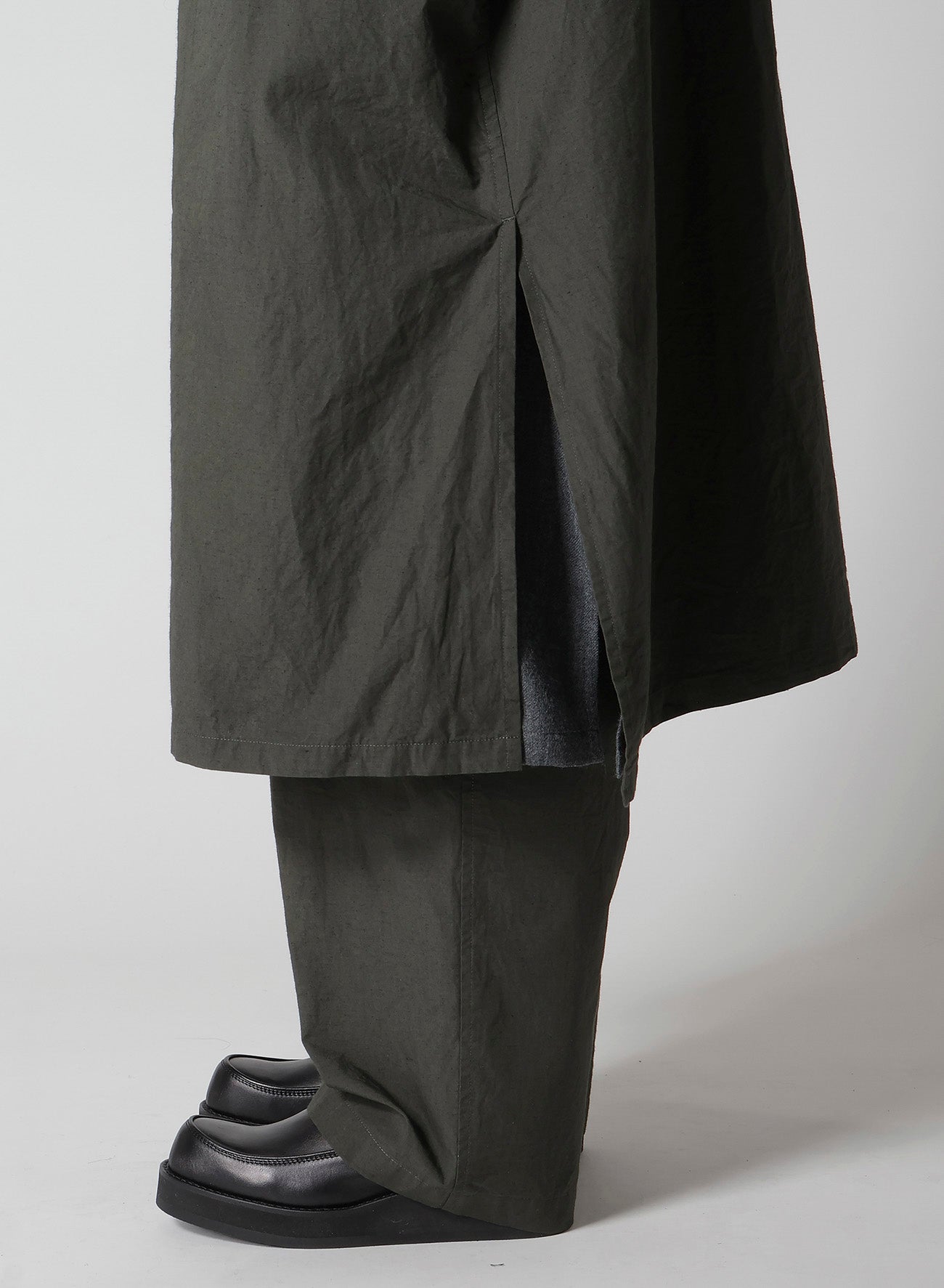 COTTON/LINEN BROADCLOTH HOODIE COAT D