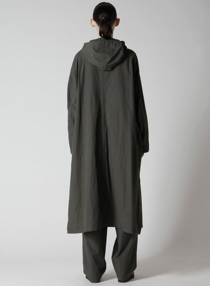 COTTON/LINEN BROADCLOTH HOODIE COAT D