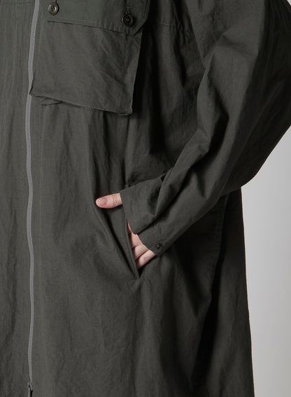 COTTON/LINEN BROADCLOTH HOODIE COAT D