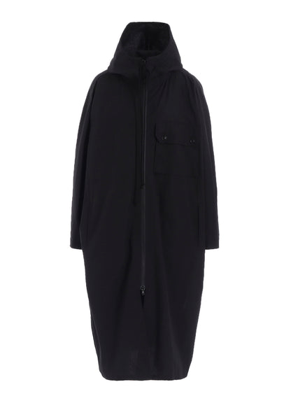 COTTON/LINEN BROADCLOTH HOODIE COAT D