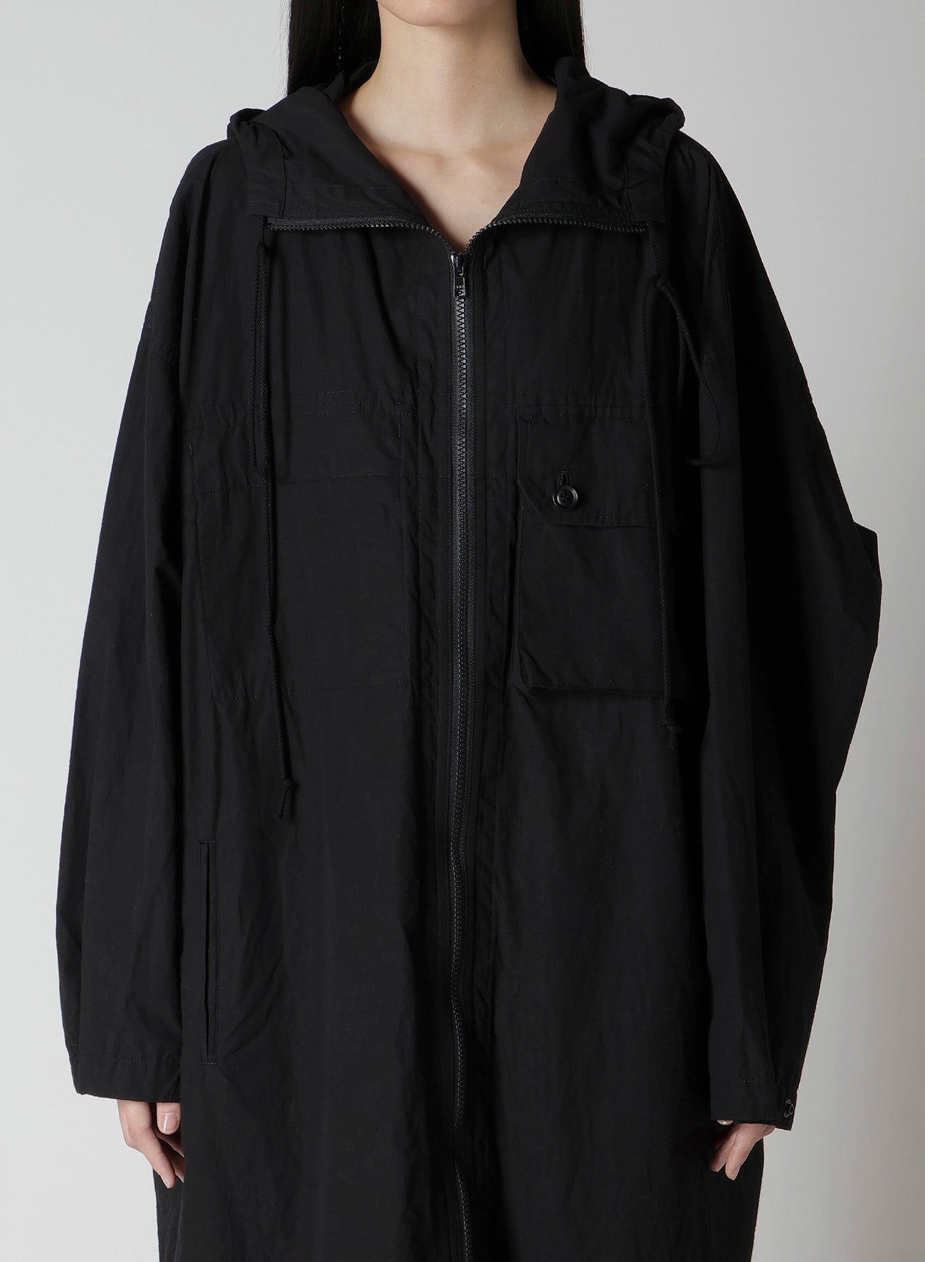 COTTON/LINEN BROADCLOTH HOODIE COAT D