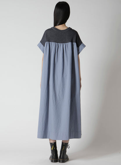 COTTON/LINEN RIB FLY OPEN DRESS