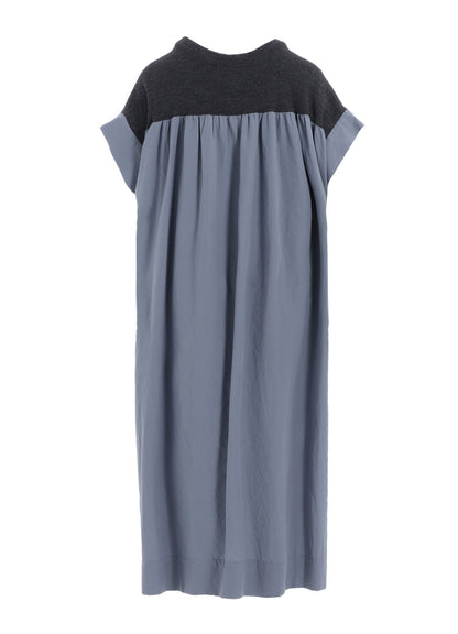 COTTON/LINEN RIB FLY OPEN DRESS