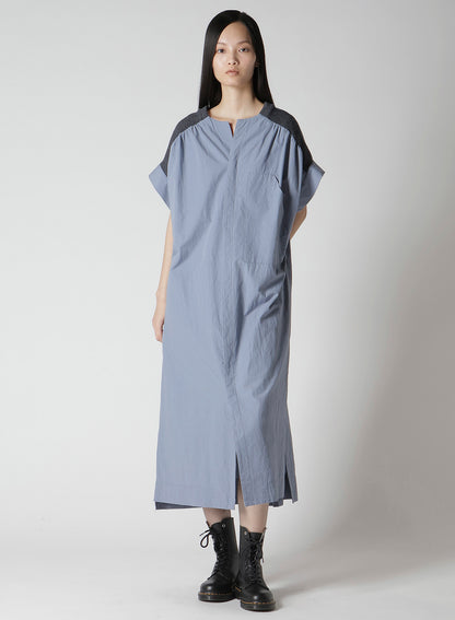 COTTON/LINEN RIB FLY OPEN DRESS