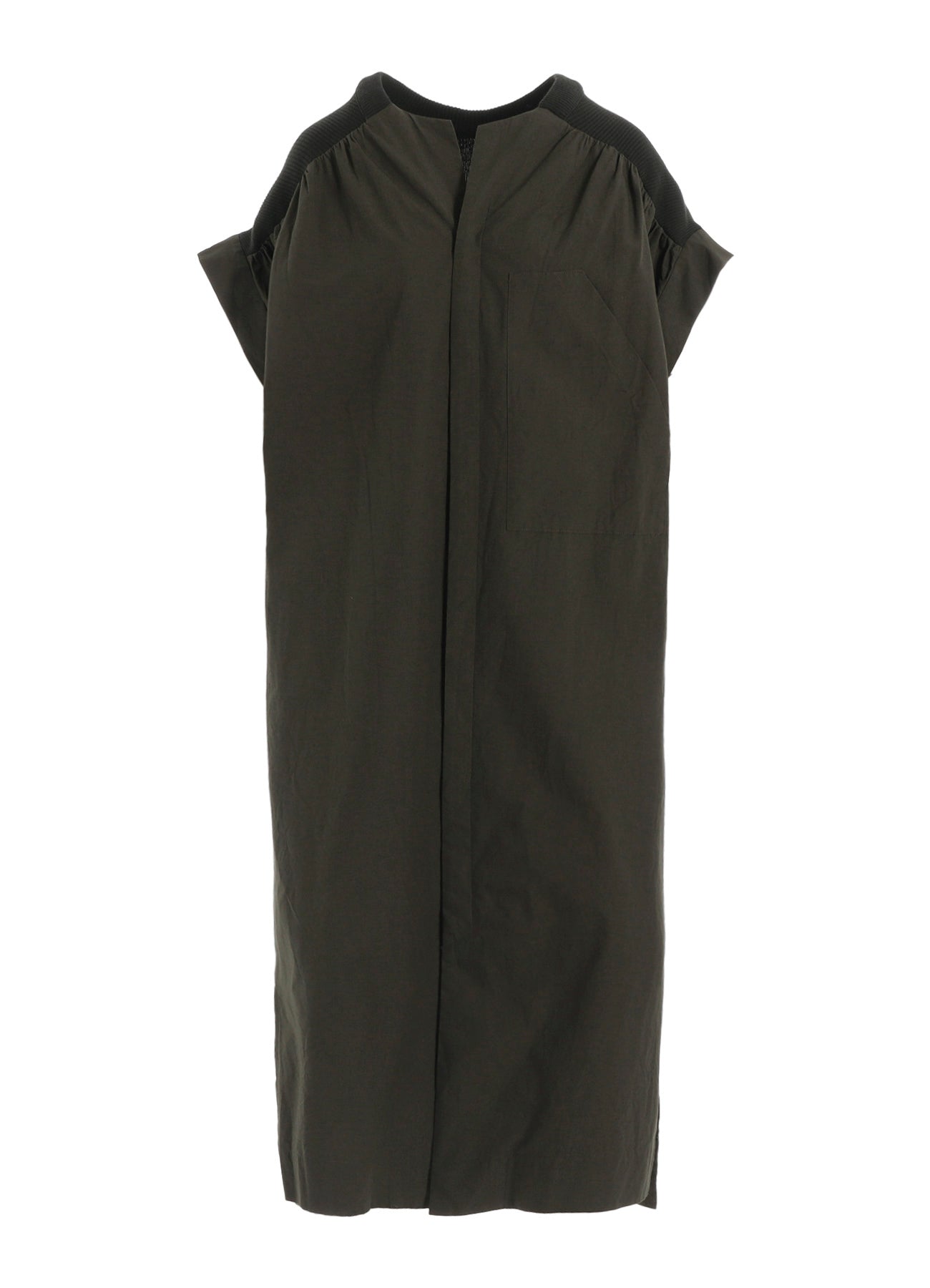 COTTON/LINEN RIB FLY OPEN DRESS