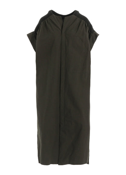 COTTON/LINEN RIB FLY OPEN DRESS