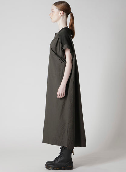 COTTON/LINEN RIB FLY OPEN DRESS