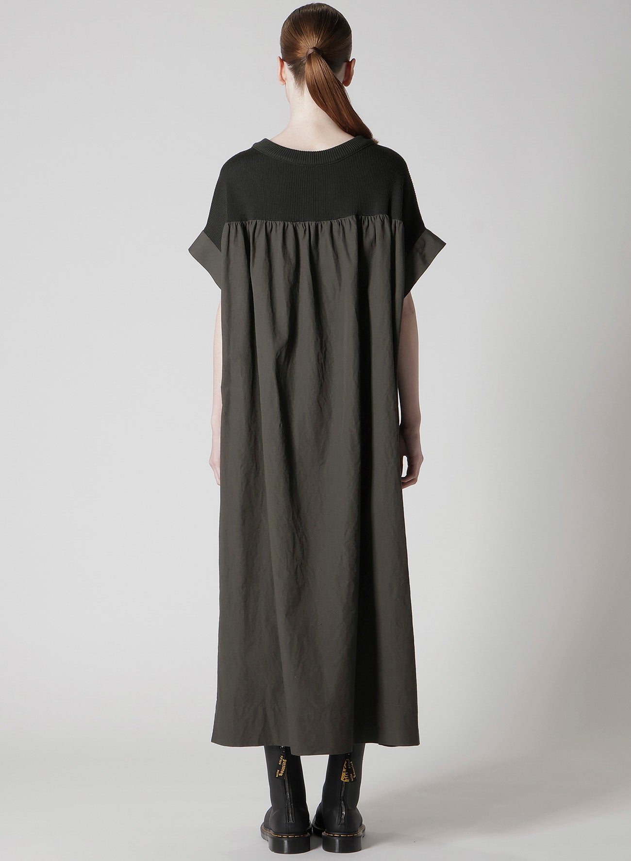 COTTON/LINEN RIB FLY OPEN DRESS