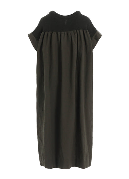 COTTON/LINEN RIB FLY OPEN DRESS