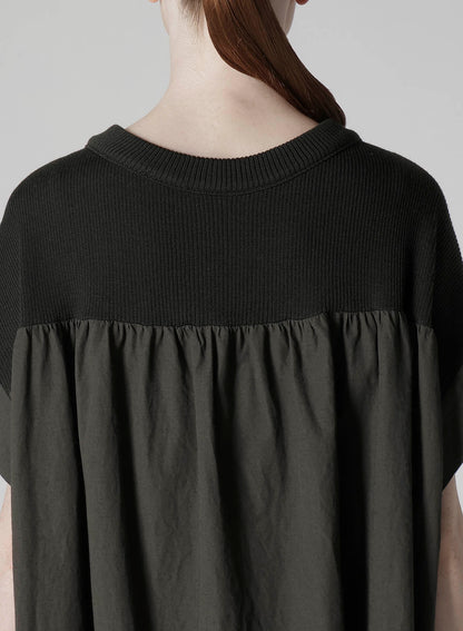 COTTON/LINEN RIB FLY OPEN DRESS