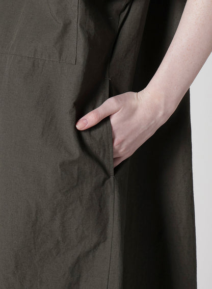 COTTON/LINEN RIB FLY OPEN DRESS