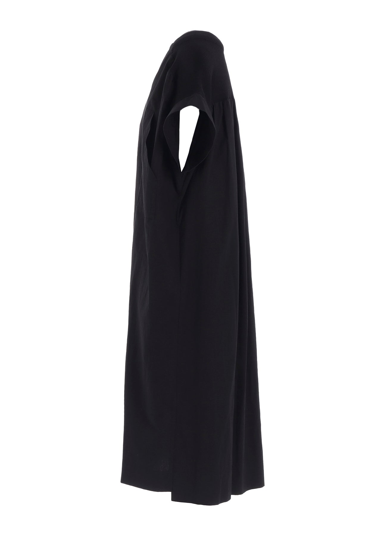 COTTON/LINEN RIB FLY OPEN DRESS
