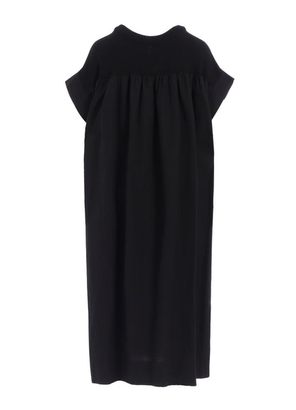 COTTON/LINEN RIB FLY OPEN DRESS