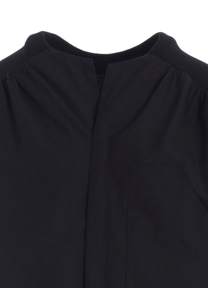 COTTON/LINEN RIB FLY OPEN DRESS