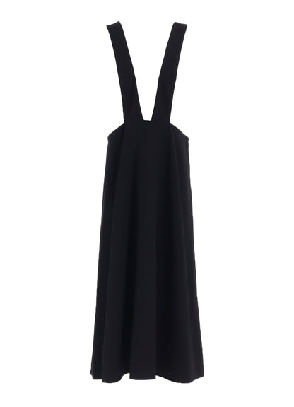 WOOL GABARDINE LONG FLARE DRAPE DRESS