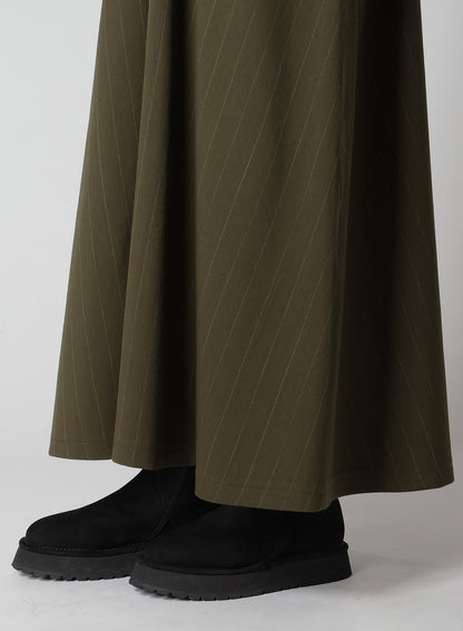 W/RY STRIPE LONG FLARE DRAPE DRESS