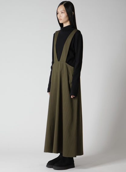 W/RY STRIPE LONG FLARE DRAPE DRESS