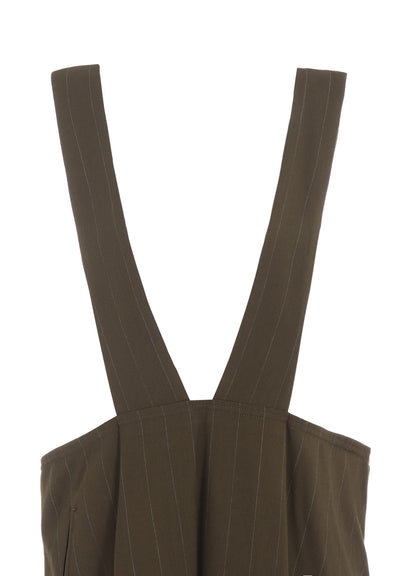 W/RY STRIPE LONG FLARE DRAPE DRESS